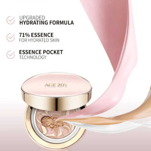 Fond de ten compact cu esență pentru un ten radiant și catifelat
AGE 20’s Signature Essence Cover Pact Moisture 23 oferă hidratare și acoperire medie, pentru un finish natural și fresh.  WowSkin Romania